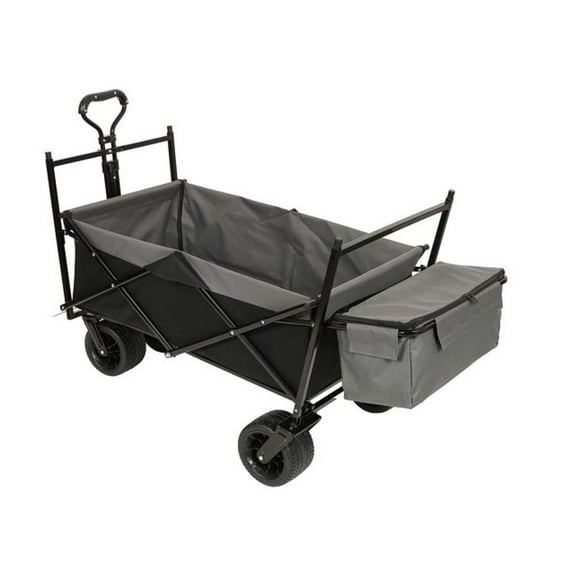 Collapsible Wagon 480lbs Capacity with Canopy & Mosquito Net - Heavy Duty Folding Wagon Stroller with 7" Wheels for Camping, Beach, Sports & Garden