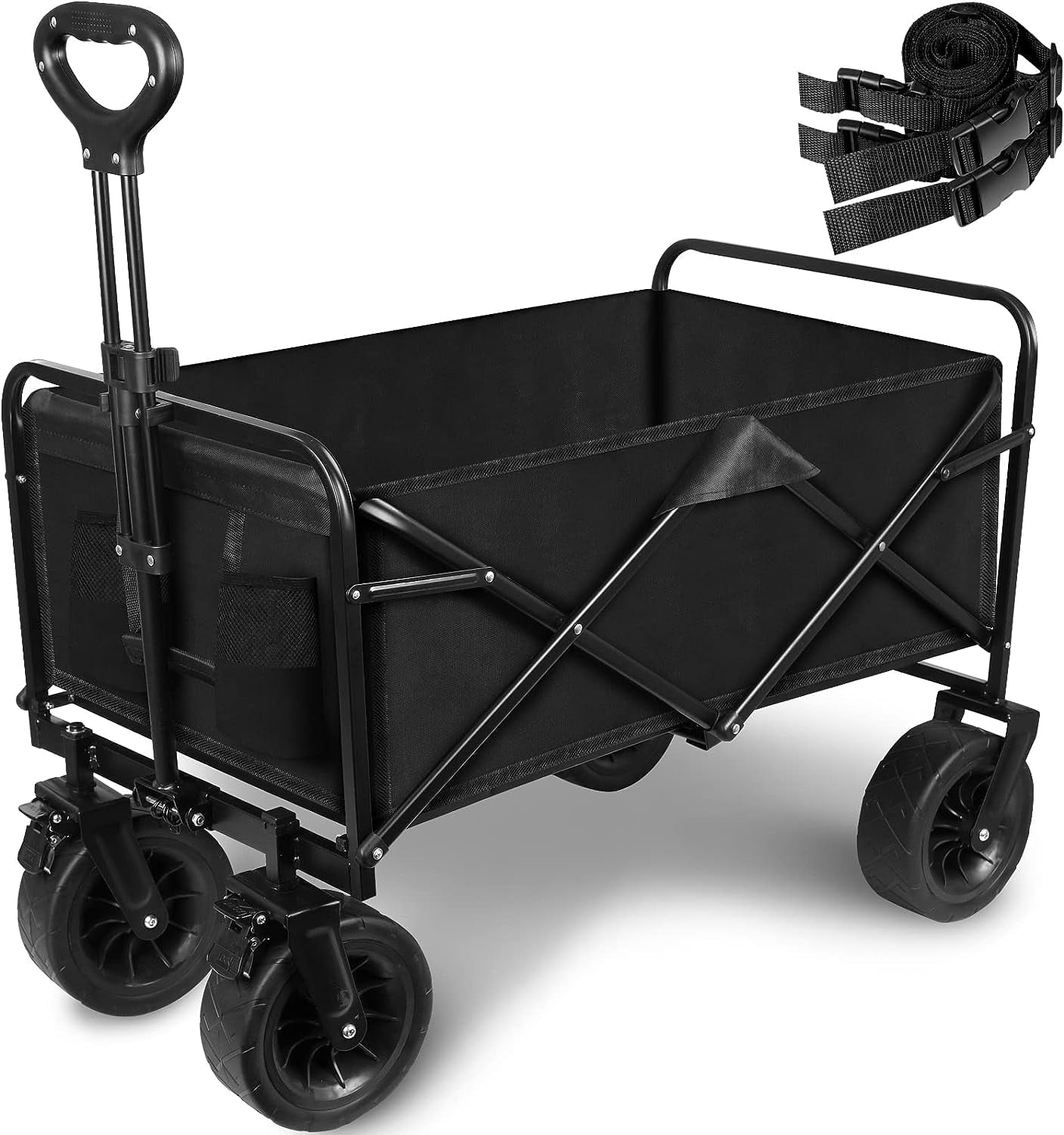 Collapsible Wagon Cart, Beach Wagon Stroller for Garden Camping Fishing