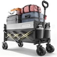 thumbnail image 1 of Collapsible Wagon Cart Foldable 300lbs, Portable Rolling Shopping Carts with Wheels, All Terrain Folding Sport Beach Wagons, Heavy Duty Garden Utility Cart for Groceries Fishing, Black, 1 of 5