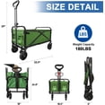 thumbnail image 1 of Collapsible Wagon Cart Foldable Portable Heavy Duty Folding Beach Wagons Outdoor Utility Carts with Large Capacity for Grocery Camping Shopping Fishing Sports Garden Green, 1 of 6