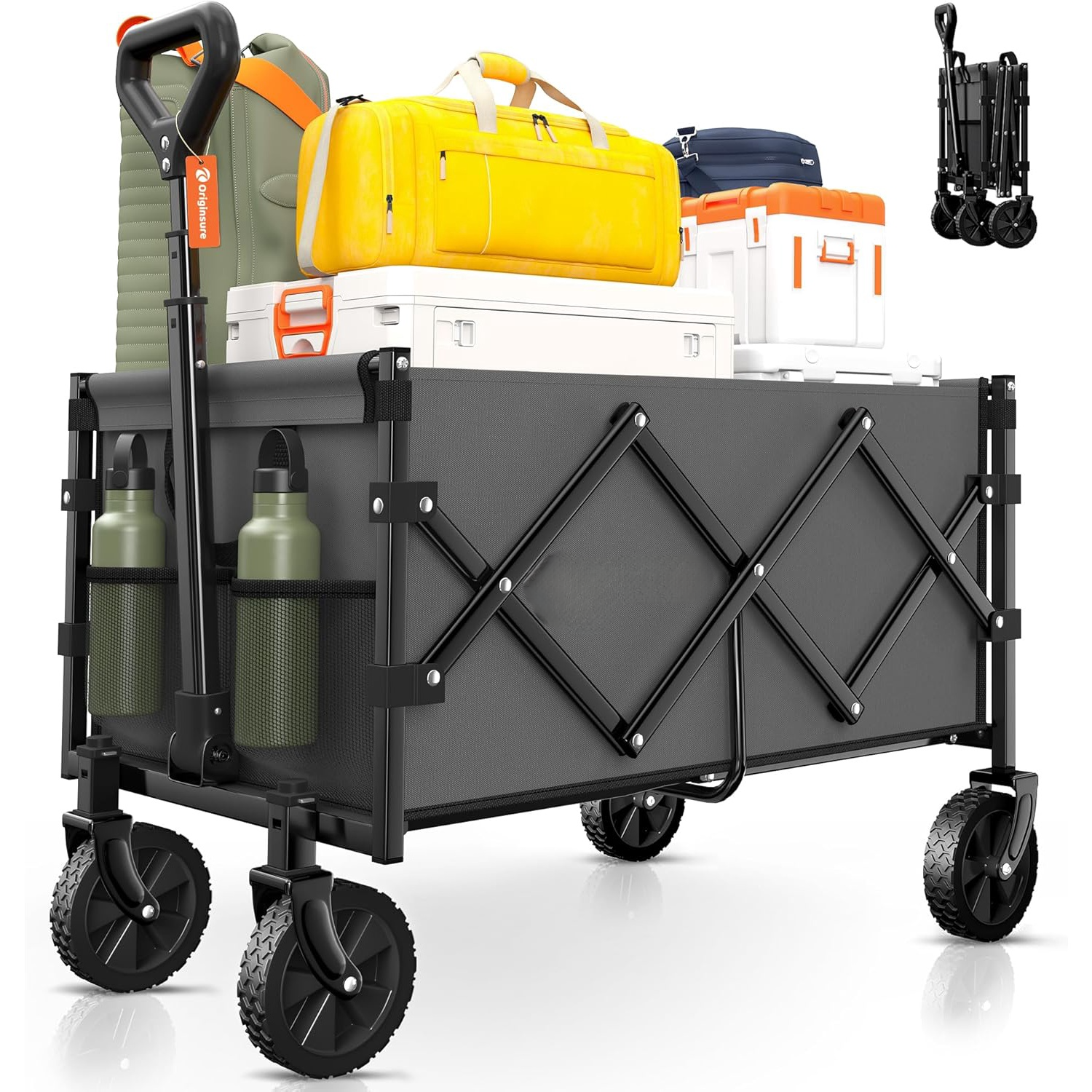 Ffe Carts Collapsible Wagon Cart Foldable - Portable Heavy Duty Folding Beach ...
