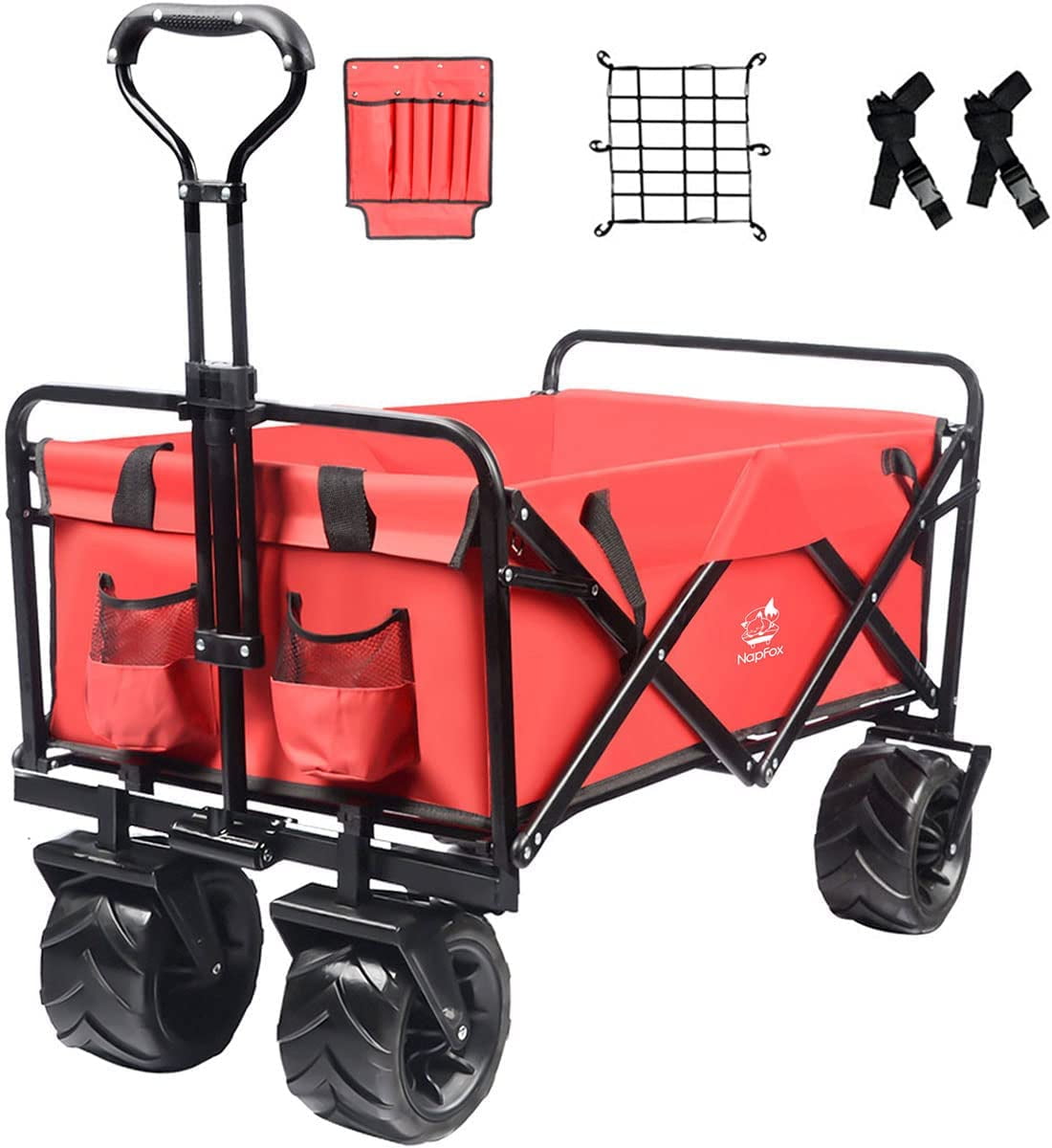 Wagon Cart with Wheels Foldable with Removable Canopy,Yard Carts  with Wheels Heavy Duty for Groceries, Sand, Garden, Camping : Toys & Games