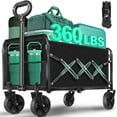 thumbnail image 1 of Collapsible Wagon Cart with Wheels Foldable: 360LBS Heavy Duty Folding Utility Wagon - Portable All Terrain Grocery Wagon Cart for Groceries Shopping Outdoor Camping Fishing Sports, 1 of 9
