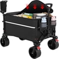 Collapsible Wagon Cart with Wheels Foldable - Folding Utility Heavy ...