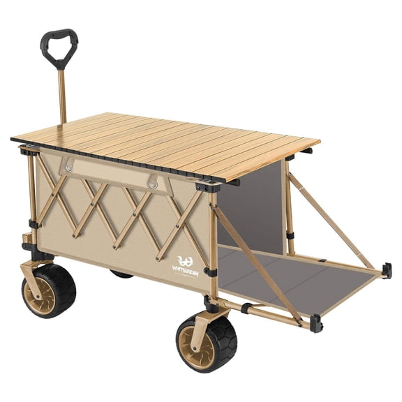 Collapsible Wagon Heavy Duty Wagons with Tailgate Table All-Terrain Wheels