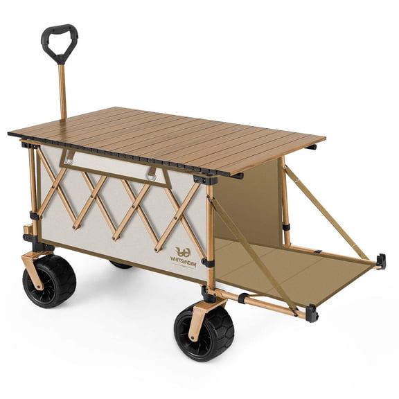 Collapsible Wagon Heavy Duty Wagons with Tailgate  Table  All-Terrain Wheels