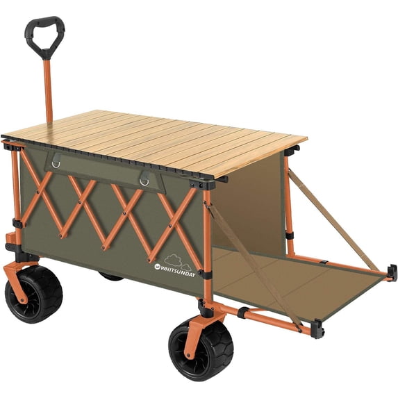 Collapsible Wagon Heavy Duty Wagons with Tailgate Table All-Terrain Wheels