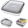 thumbnail image 1 of Collapsible Wash Basin with Drain Plug - 2.4 Gallon Foldable Kitchen Sink for Baby Bottles, RV Camping, Space-Saving Dish Tub (Gray), 1 of 4