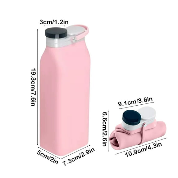 Collapsible Water Bottle, 20 oz Foldable Water Bottle for Travel Sports Bottles, Soft Water Bottle with Triple Leak Proof