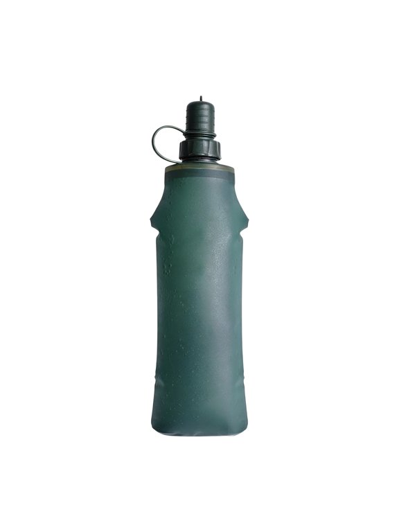 Collapsible Water Bottle, Foldable Soft Flask for Running Marathon Hiking Cycling, Leakproof BPA Free TPU Hydration Pack with Carabiner, Lightweight Portable Sports Water Bag 500ml