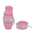 thumbnail image 1 of Collapsible Water Bottle, Reuseable Bpa Free Silicone Foldable Water Bottles with Carabiner, for Travel Gym Camping Hiking Pink, 1 of 6