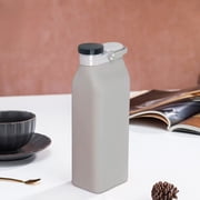 Collapsible Water Bottles, 20 oz Food-Grade Silicone Water Bottle with Leakproof Lid, BPA-Free Reusable Sport Hydration Flask Portable Foldable Water Bottle for Travel Camping Hiking.Gray