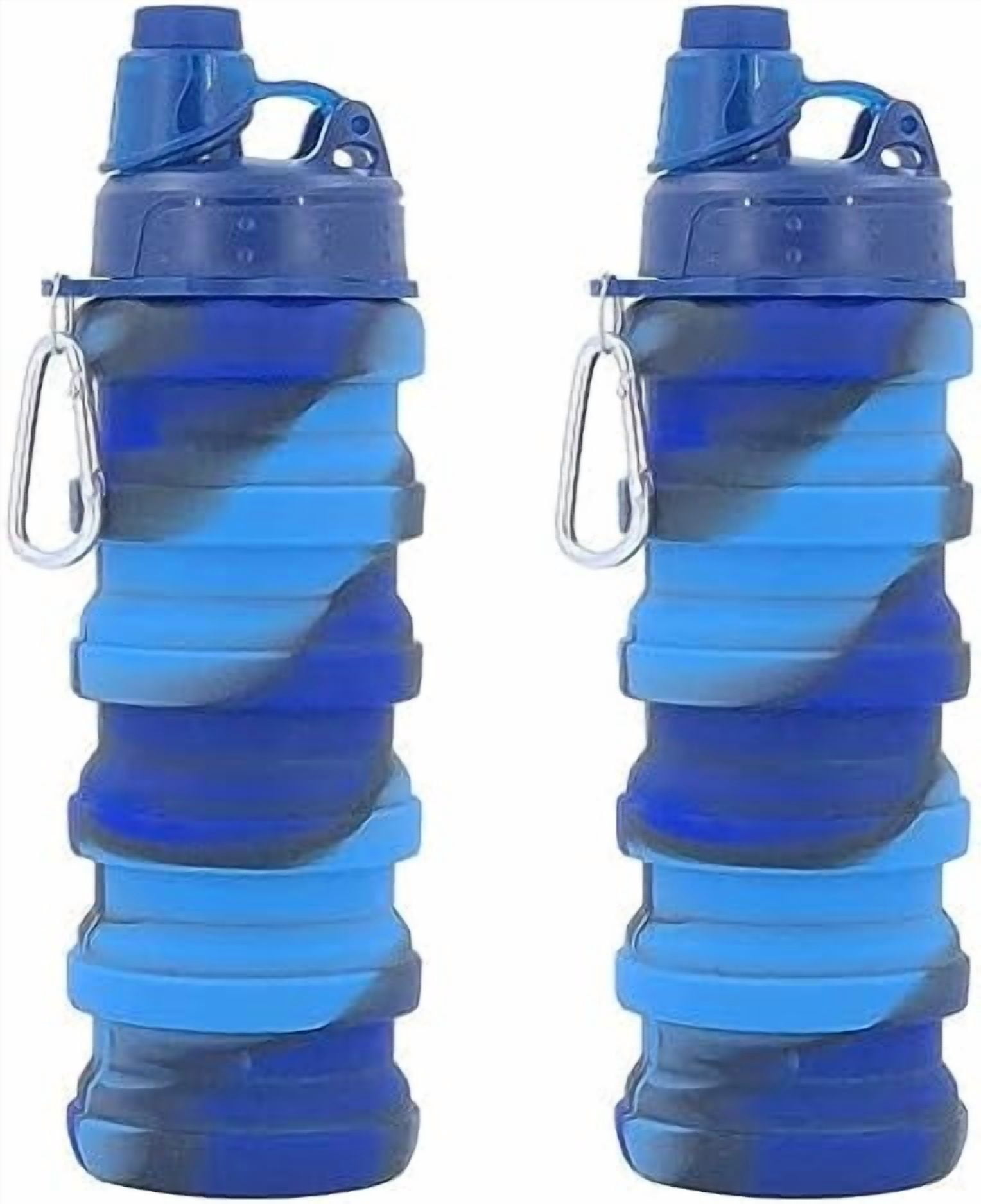 Collapsible Water Bottles Travel water bottle Sports Portable Sport Water Bottle Reusable Water Bottles comes with mountaineering Buckle 500ml silicone Water-proof camping water bottle