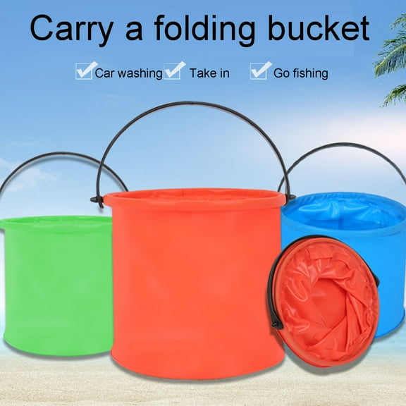 Collapsible Water Bucket, Portable Folding Pail with 5 Color Options, Compact Travel & Car Wash Storage Container for Outdoor, Minors Activities, and Household Use,Vsgery
