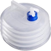 MEETSWEET Collapsible 5L Camp Water Container with Spigot and Handle, White