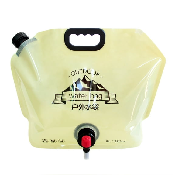Collapsible Water Container Bag with Spigot Outdoor Water Container BPA Free Food Grade Water Jug Folding Water Storage Bag for Camping Hiking & Survival Kit Sport 8L/2.1Gallon Green