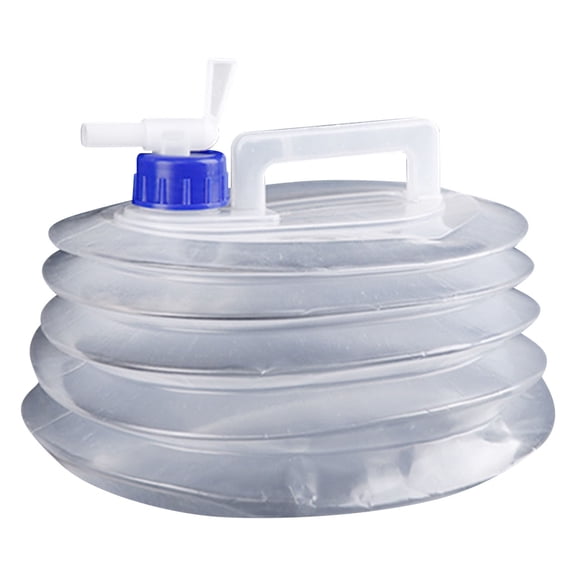 Collapsible Water Container with Spigot, 1.32 Gal BPA Free Camping Water Storage Jug Carrier, for Outdoors Hiking Backpack RV Travel & Emergency, Portable Foldable Survival Water Canteen,Light Ashy