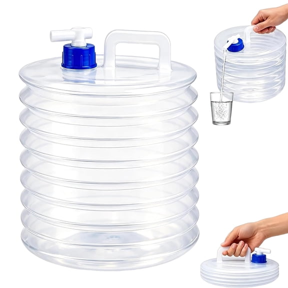 Collapsible Water Container With Spigot, Foldable Camping Jug, Bpa-Free Portable Water Storage Cube With Handle For Rv Hiking Picnic Travel Emergency Outdoor Use