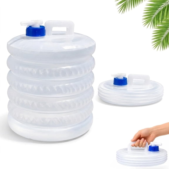 Collapsible Water Container with Spigot, Portable Foldable Water Storage Container with Carry Handle for Camping, Travel, Picnic (10, Liters)