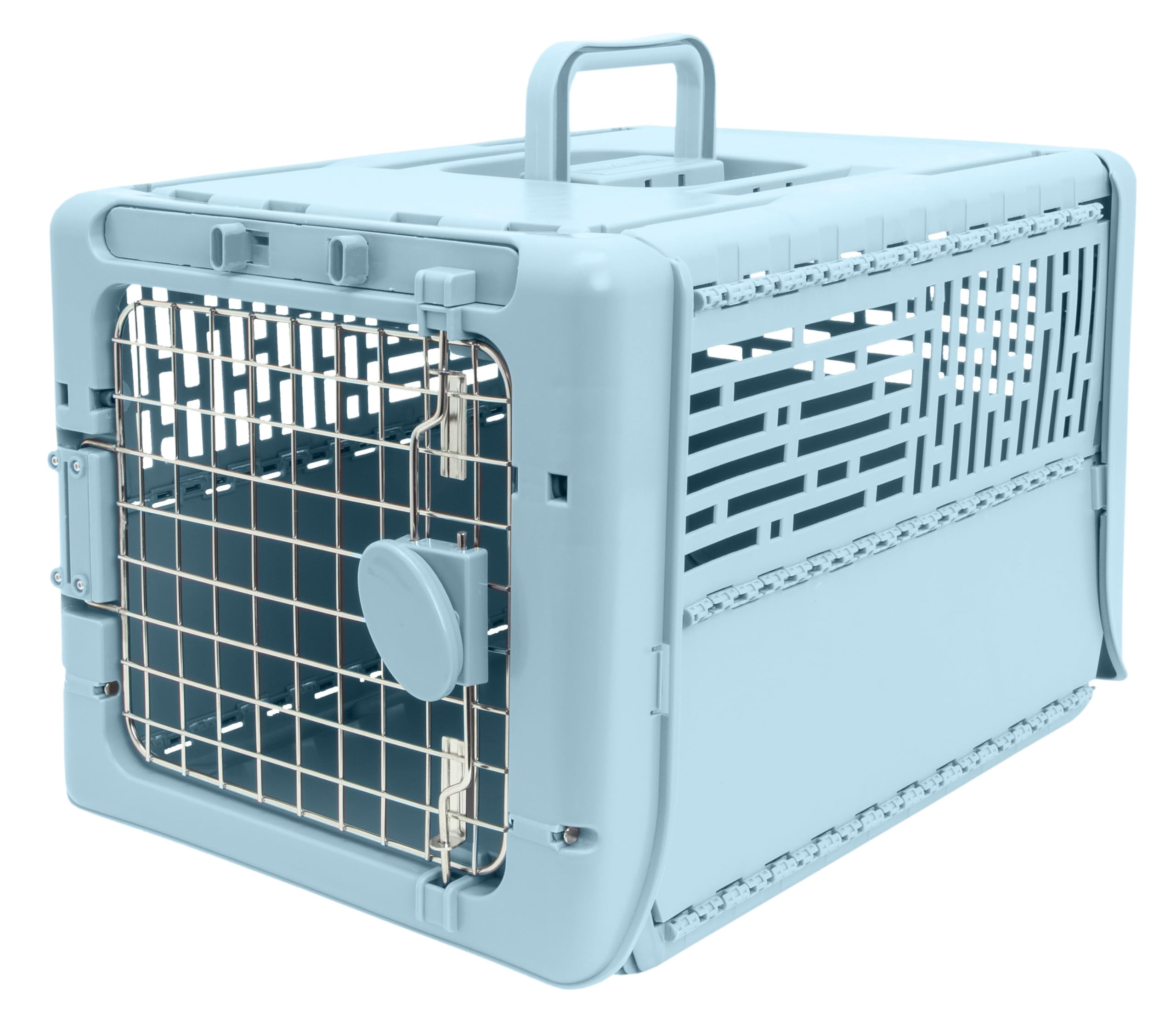 Collapsible X-small Pet Travel Carrier (blue)  Hard-sided Kennel For Small Dogs Puppies Cats Kittens Animals Up To 20lbs Washable Home & Outdoor Crate 19.6"l X 13.5"w 12"h
