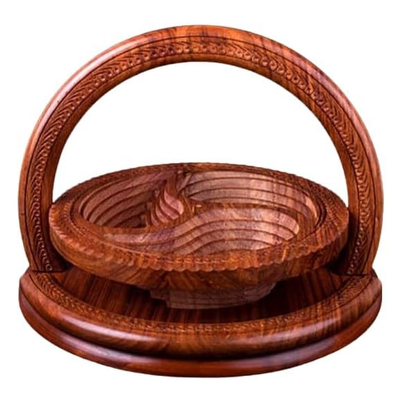 Collapsible wooden basket, Tiered Fruit Basket for Countertop, Multi Layer Fruit Display Stand for Party