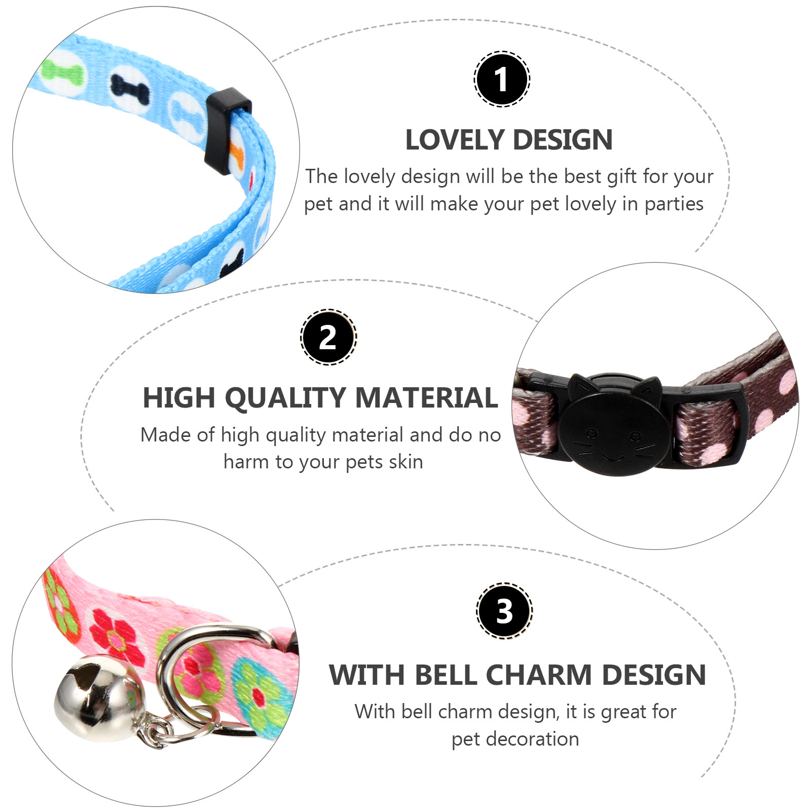 Collar Cat Dogbell Basic Chewy Kitten Bark Calming Quick Release