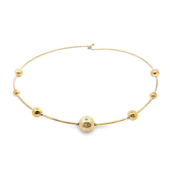 Collar Choker With Gold Beads (F202)