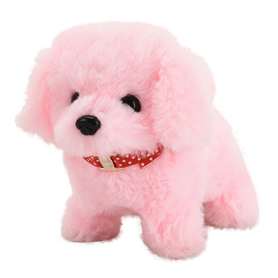 Collar Chow Chow Electronic Companion - Interactive Walking Plush with Collar Accessory for Playful Interaction