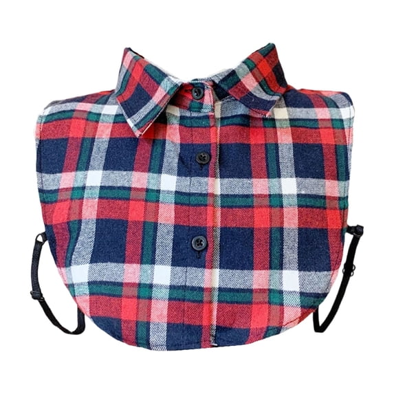 Collar Detachable Dickey Denim Faux Collars for Women Men Shirt Collar cuellos falsos para Muje (Red)