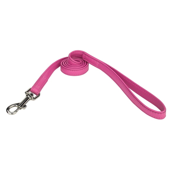 Collar Glamour Pink Leather Leash-4X5.8