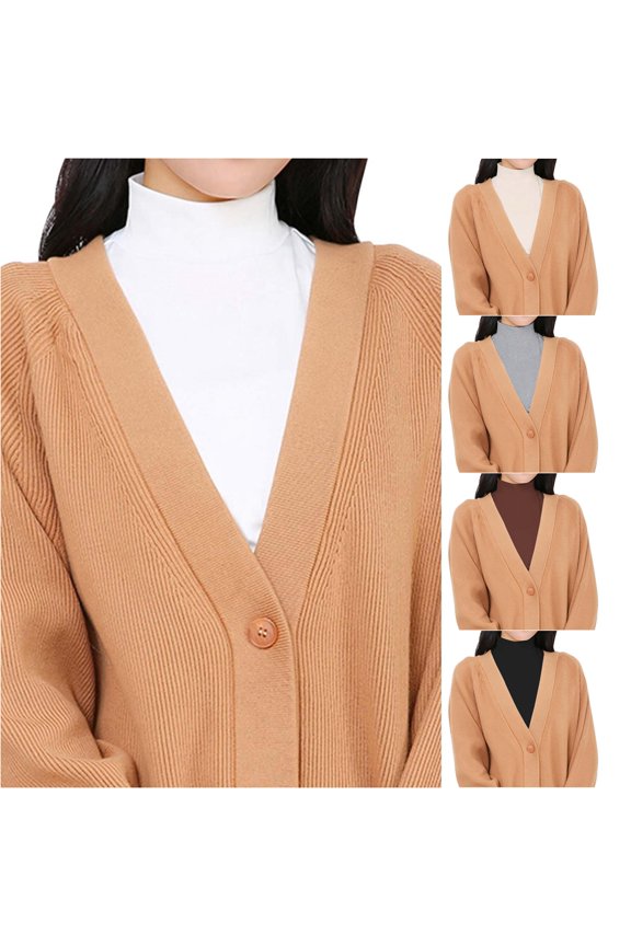 Collar Layering Top Solid Color Half High Neck Shirt for Women Casual Style Attachable