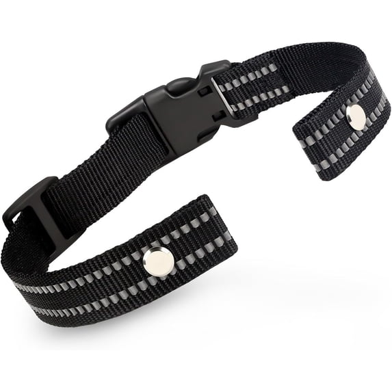 Collar Replacement Strap, Reflective Nylon Strap Dog GPS Training Bark Receiver Collars, Durable Adjustable E Straps for Small Medium Lar Dogs,