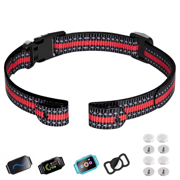 Collar Replacement Strap, Universal Dog Training Receiver, Reflective Adjustable Nylon GPS Ecollar, Durable Collar Band with Secure Buckle for Large Medium Small Dogs