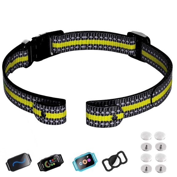 Collar Replacement Strap, Universal Dog Training Receiver, Reflective Adjustable Nylon GPS Ecollar, Durable Collar Band with Secure Buckle for Large Medium Small Dogs, Purple