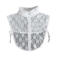 thumbnail image 1 of Collar Shirts for Women, Audhol Women's Lace Wooden Trim False Collar Autumn Winter Sweater Decorated Collar Shirt Detachable Collar White One Size, 1 of 3