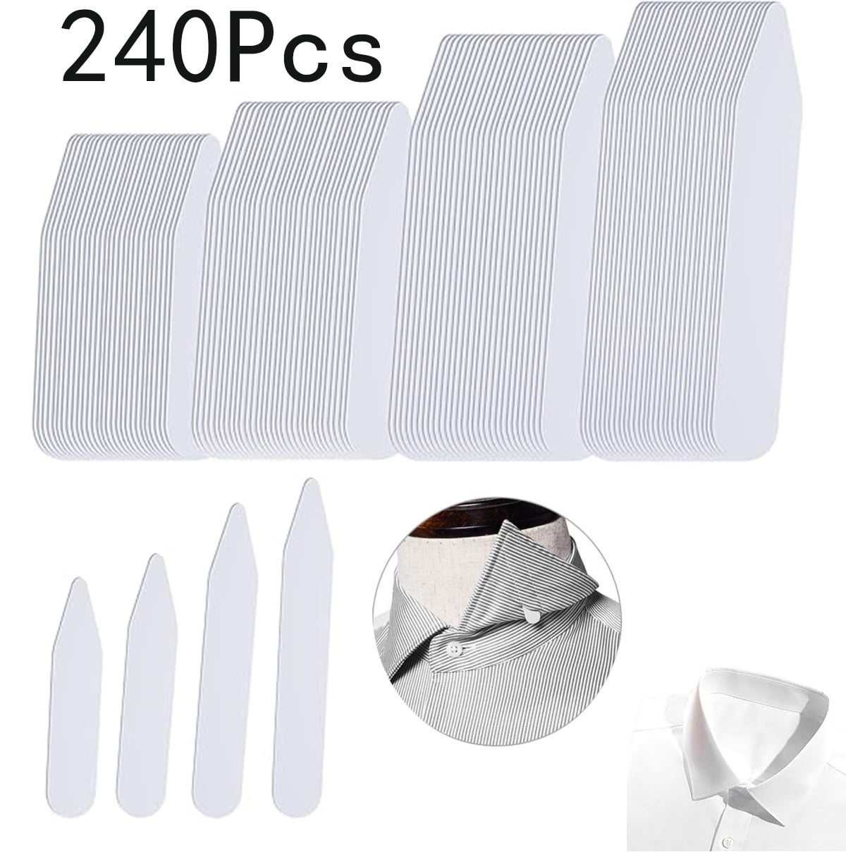 Collar Stays for Men's Dress Shirts Tutuviw 240 Pcs Plastic Collar ...