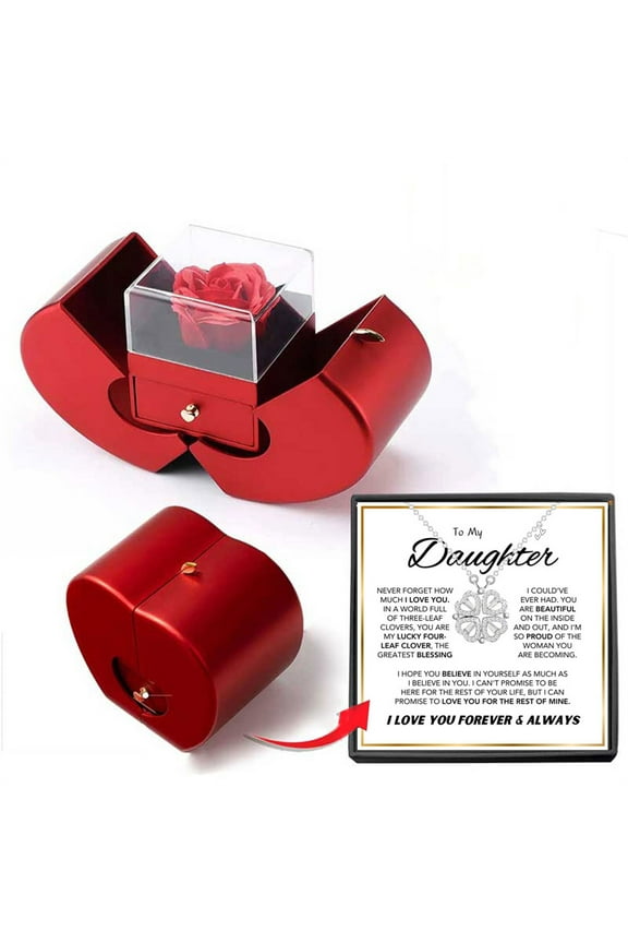 Collar de hierba de cuatro hojas para mujer, hueco, para amantes de minorías, regalo, cadena, conjunto en caja