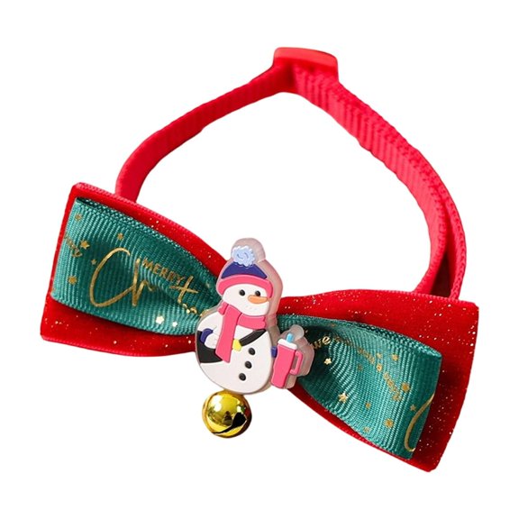 Collar for Small Dogs Cat Collar with Bell Snowman Christmas Design for Holiday Pet Outfit Great Christmas Gift Soft Durable Festive Pet Accessory