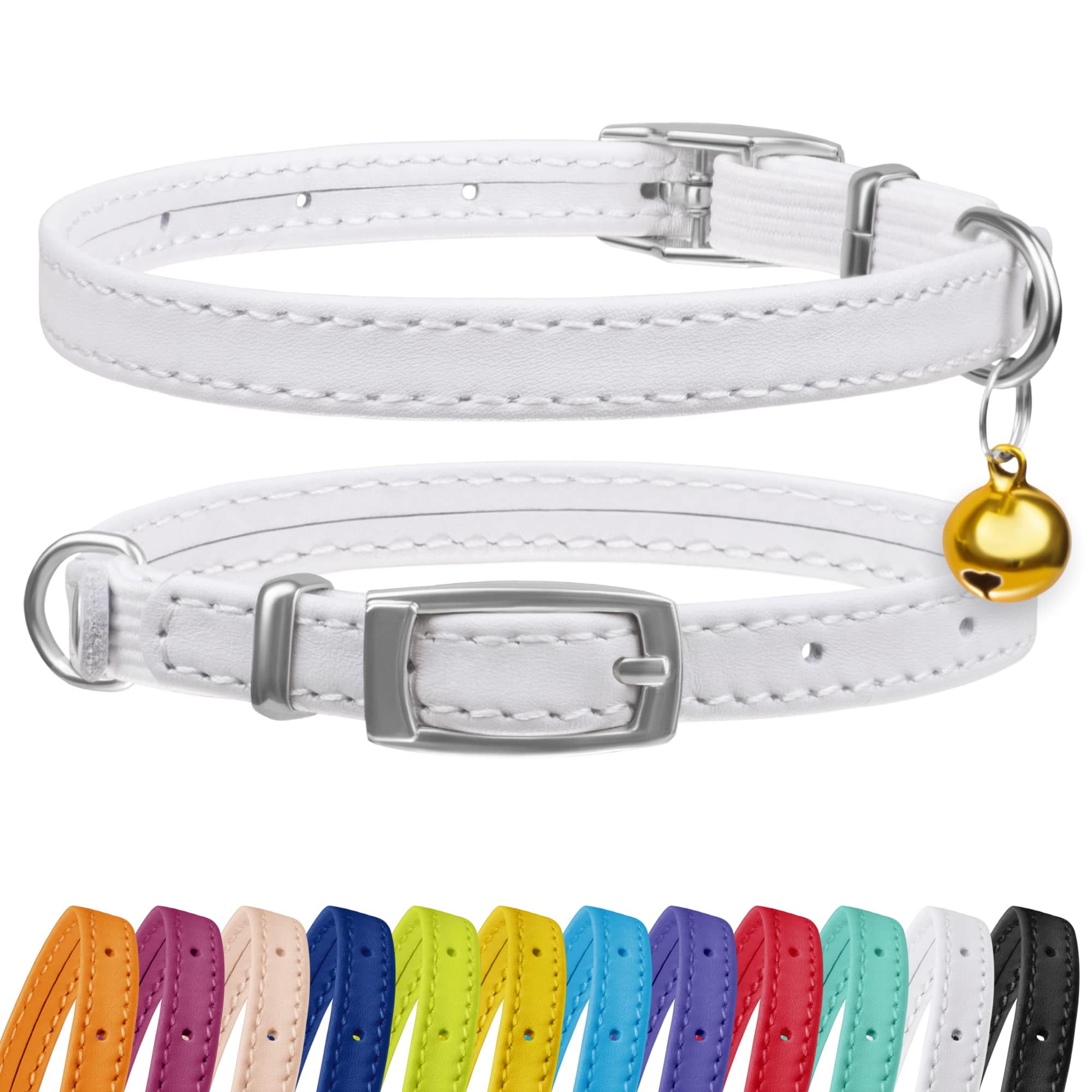 Adjustable reflective cat collar with bells breakaway cute and pretty