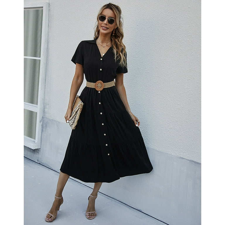 Calf length shirt hot sale dress