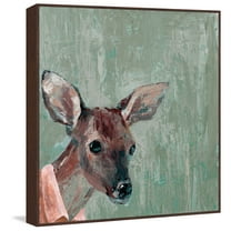 Collared Deer Floater Framed Painting Print on Canvas