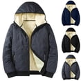 thumbnail image 1 of Collared Jacket Golf Windproof Coat Men's Casual And Fashionable Solid Color Pattern Long Sleeved Hooded Button Pocket Jackets Navy L, 1 of 6