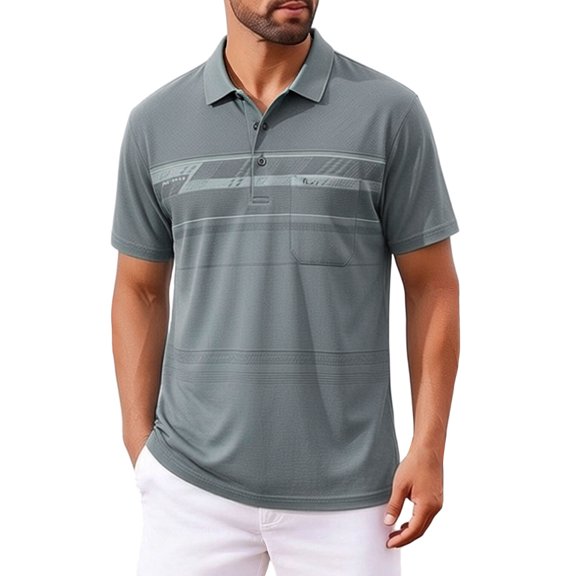 Collared Shirt for Men Summer Short Sleeve Casual Top Lightweight Vacation Resort Polo Style Wear for Beach Travel Golf Weekend and Daily Outfits