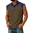 thumbnail image 1 of Collared Sleeveless Shirts for Men Casual Summer Cut Off Tank Tops Button Golf Casual Workot Tops for Daily Wear, 1 of 6