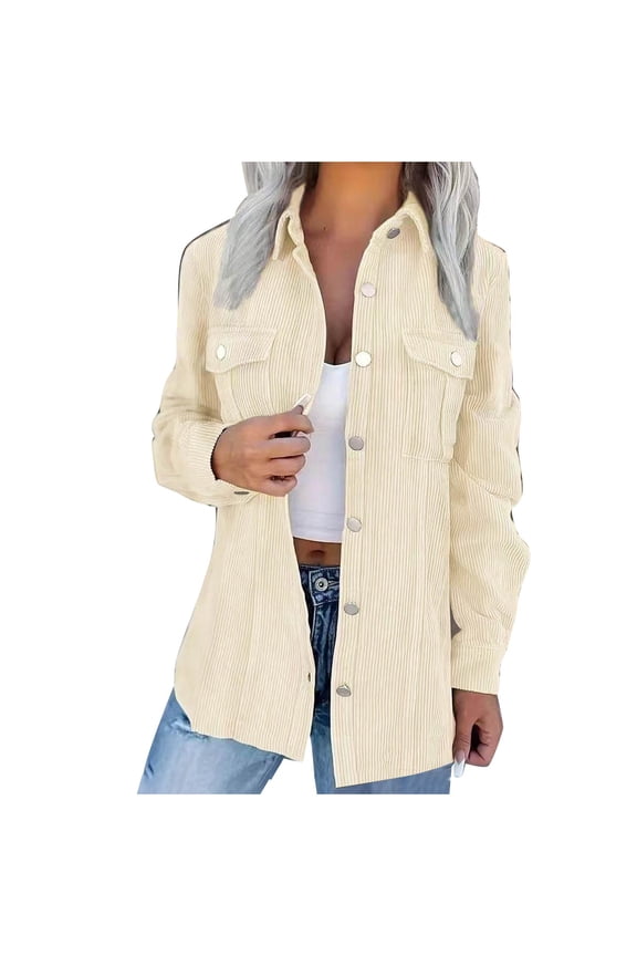 Collars for Women,Tops for Women,Double Pocket Button Up Long Sleeved Turndown Collar Fashionable Top,Long Tops for Women