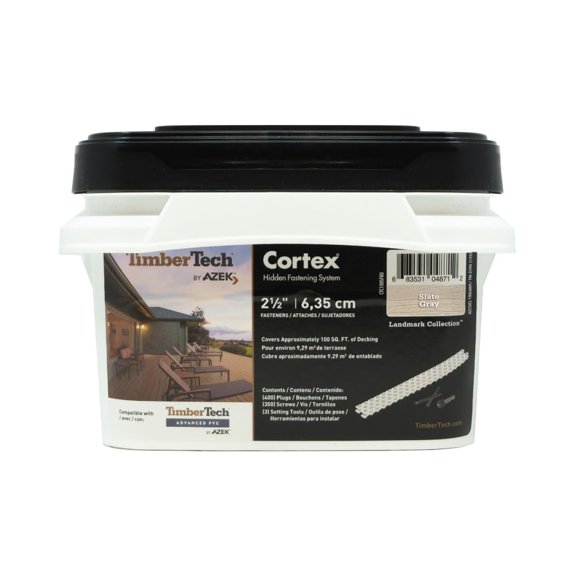 Collated Cortex Hidden Plug Fasteners  Slate Gray (100 sq/ft)