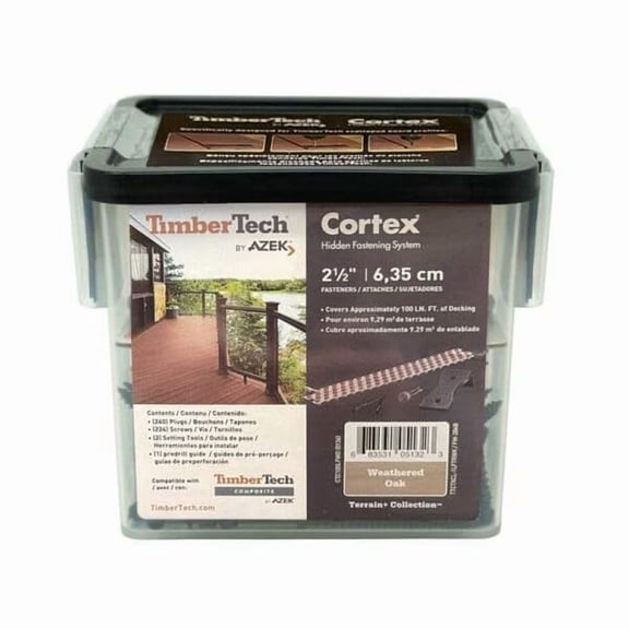 Collated Cortex Hidden Plug Fasteners Weathered Oak (100 ln/ft)$$Hardware