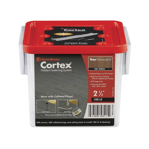 Collated Cortex for Trex Transcend Tiki Torch Decking with 2-1/2inch Screws for 100 Linear Feet