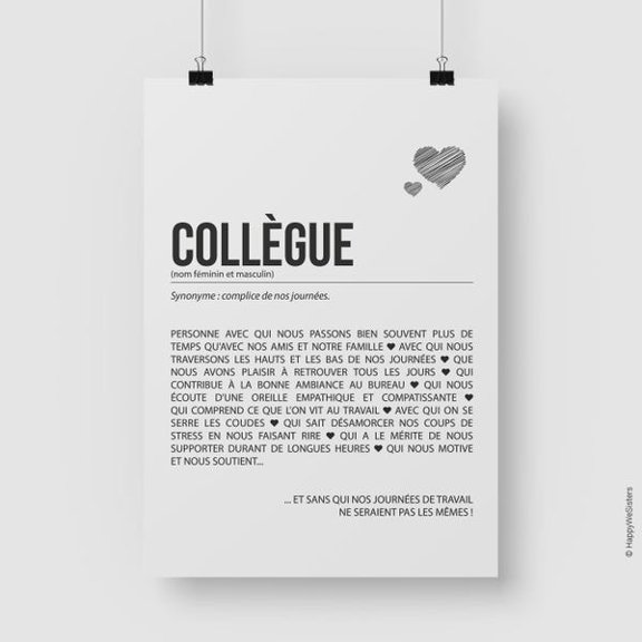 Colleague Definition Wall Art Print