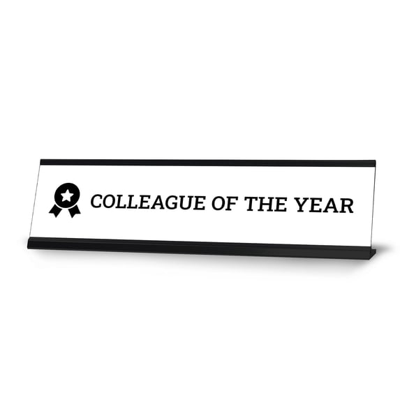 Colleague of the year, Black Frame, Desk Sign (2 x 8")